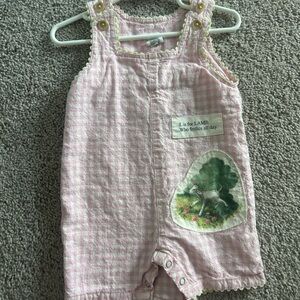 Vintage GAP “L is for Lamb” Pink Gingham Kids Overalls